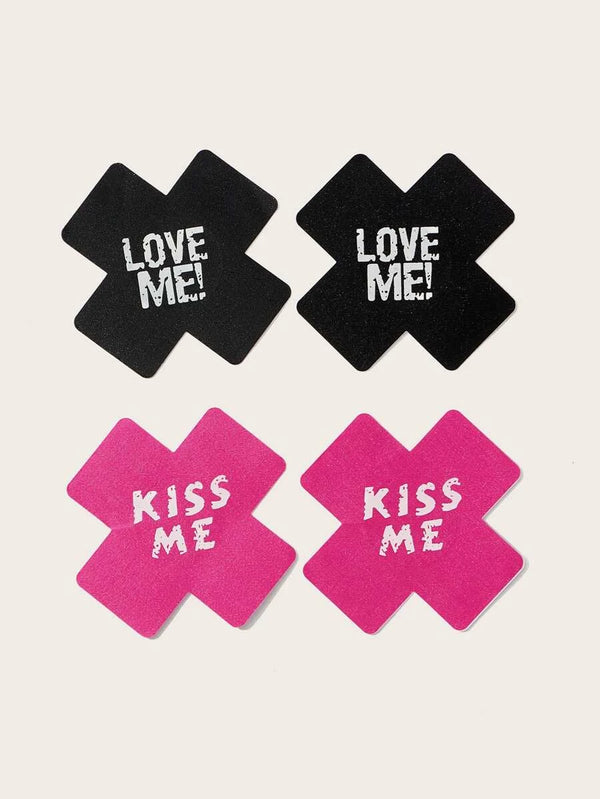 8 Pairs Letter Graphic Nipple Cover