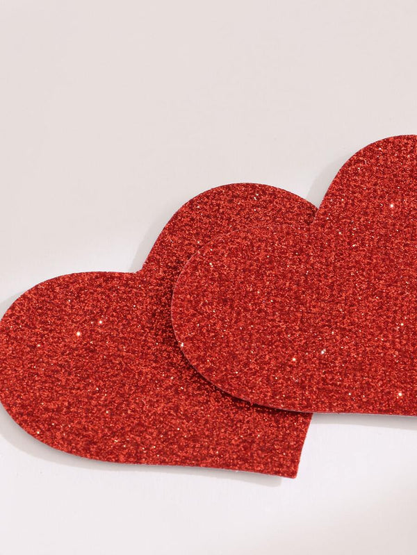 3 pairs Glitter Heart Nipple Cover