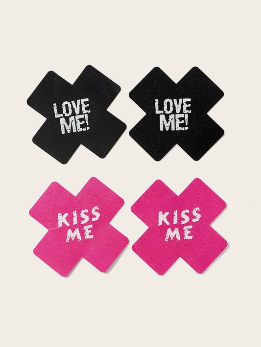 8 Pairs Letter Graphic Nipple Cover