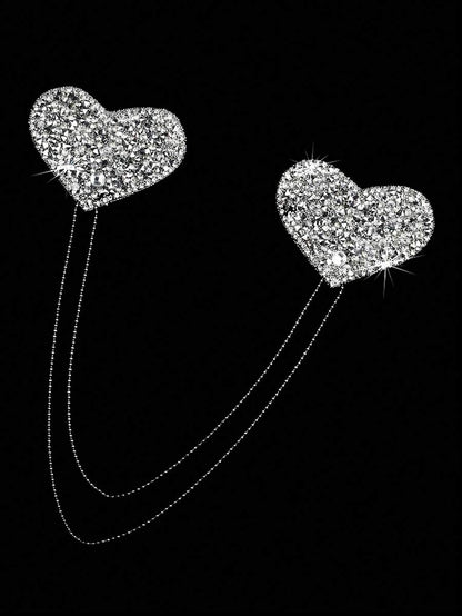 Heart Shaped Rhinestone Nipple Covers