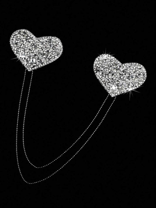 Heart Shaped Rhinestone Nipple Covers
