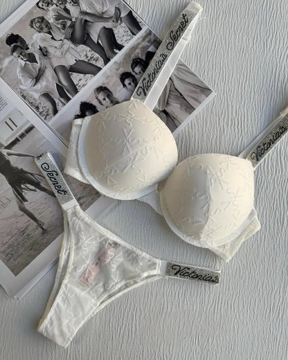 Ivory Intrigue Jacquard Bra Panty Set