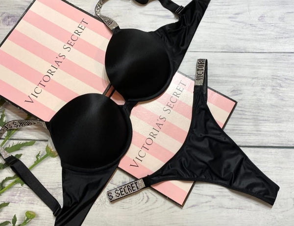 Obsidian Allure Push-Up Bra Panty Set