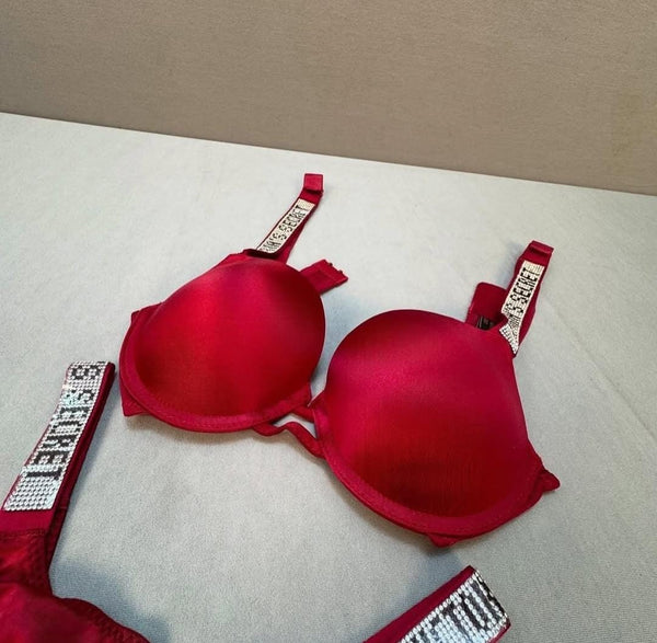 Crimson Crave Push-Up Bra Panty Set