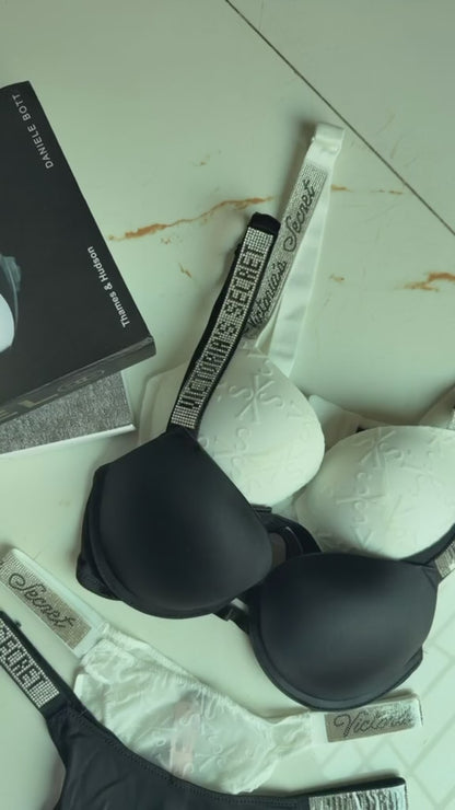 Obsidian Allure Push-Up Bra Panty Set